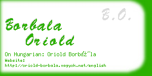 borbala oriold business card